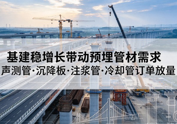 丹巴基建稳增长带动预埋监测管材需求，声测管、沉降板、注浆管订单持续放量